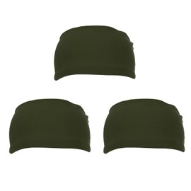 PATIKIL Sport Headbands for Men 7" x 4", 3 Pcs Running Sweat Bands Sweat Absorbing Head Band for Women Workout Basketball Yoga Gym, Army Green