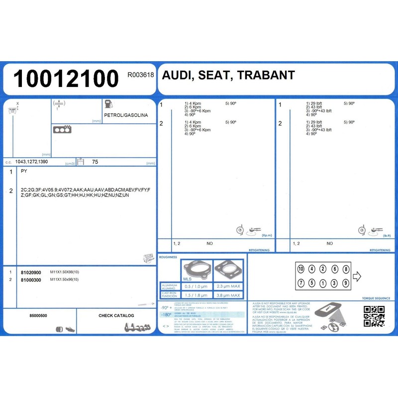 Gasket, cylinder head