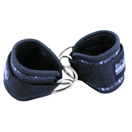 Grip Power Pads Best Ankle Straps for Cable Machines Double D-Ring Adjustable Neoprene Premium Cuffs to Enhance Legs, Abs & Glutes for Men & Women (Skull, Pair)