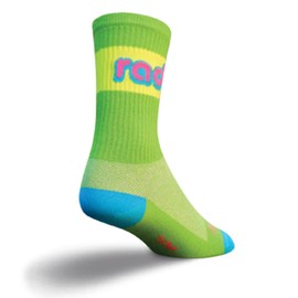 SockGuy, Men's Crew Cuff Socks - Large/X-Large, Rad