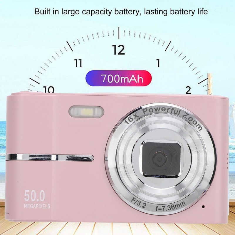 FHD 1080P Camera, Autofocus 16X Zoom 2.4in Screen Pocket Digital