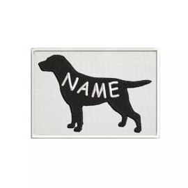 Athena Brands Custom Dog Breed Black Labrador Embroidered Name Tag Patch [IRON-ON] - YOUR NAME