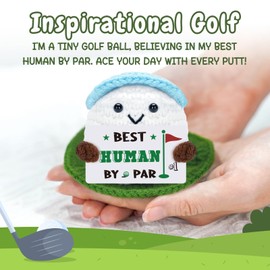Sayregifty Golf Gifts for Men - Funny Crochet Golf Ball Accessories, Positive Gifts for Golfers Husband Dad Friends, Emotional Comfort Golf Gift Birthday