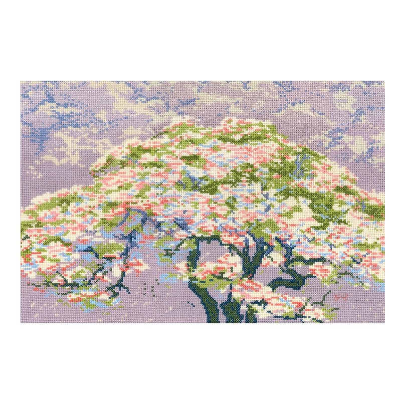 DMC "The British Museum Cherry Blossom Cross Stitch Kit, Multi-Colour