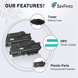 SavFinto TK1160 TK-1160 Black Toner Cartridges Replacement for Kyocera ECOSYS P2040dn P2040dw P2050DN (2 Black)