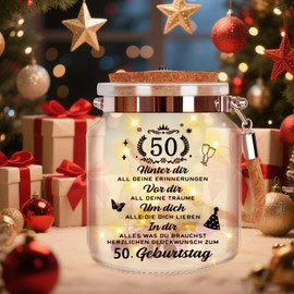 Sunwuun 50th Birthday Woman Man LED Bottle Light Birthday, 50 Money Gifts Birthday Packaging, 50th Birthday Gift Night Light Gifts Decoration, Cool Gift Ideas for 50th Birthday Table Decoration