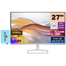 HP Series 5 527sf Monitor (Replaces Model M27h) 94F44AA#ABA w/Docztorm Dock, 27" FHD IPS (1920x1080) Display, 2x HDMI, 1x VGA, Flicker-free, Ideal for Home & Business, Black/Silver (2024 Latest Model)