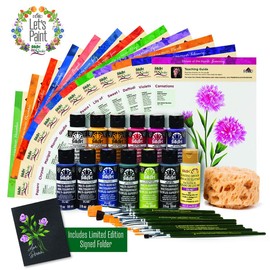 FolkArt One Stroke Donna Dewberry Flowers of the Month Let's Paint Kit, 2 ounce