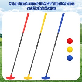 Hiboom 3 Pieces Golf Putter for Men and Women Two Way Mini Putter with 3 Golf Practice Balls Kids Putter Bulk Long Adjustable Golf Club for Right or Left Handed Golfers Children Teenagers Junior