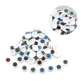 120Pcs Plastic Oval Doll Eyes Plastic Fake Eyes DIY Animal Eyes Doll Eyeballs DIY Plush Stuffed Animal Crafts Projects (4 Color Mixed)