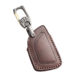 Hontumax 6-Button Leather Key Fob Cover for Chevy Tahoe Colorado Silverado Suburban Equinox Traverse, for GMC Yukon Sierra Acadia Canyon Terrain, for Buick Envision Enclave 2025, Brown