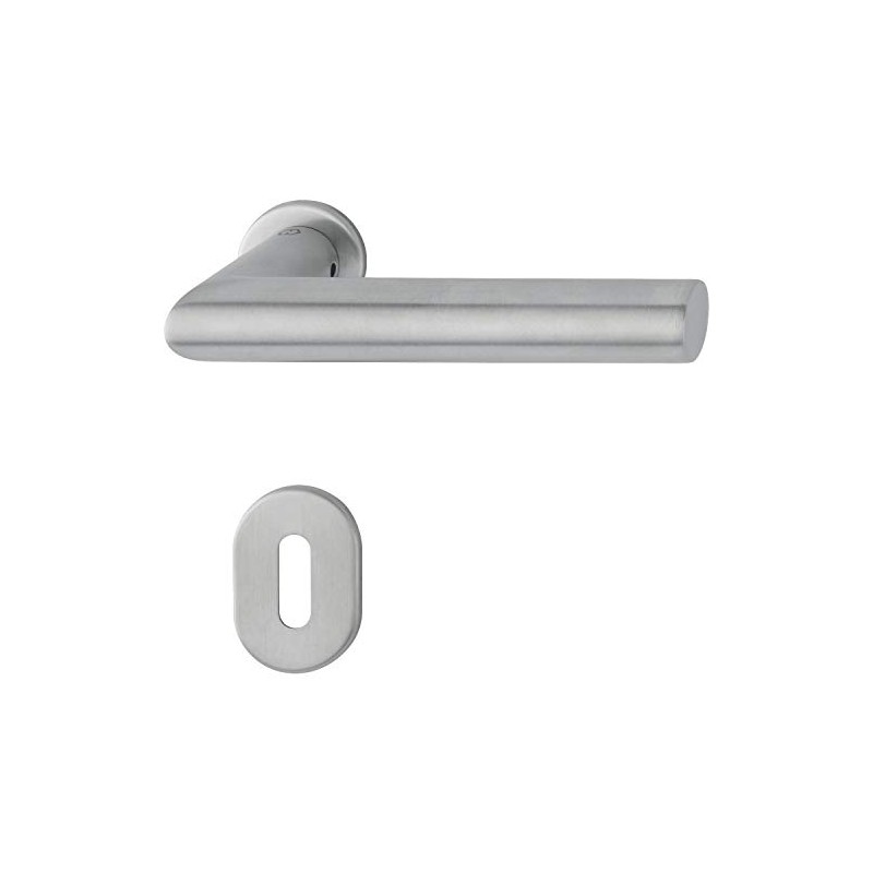 HOPPE Amsterdam Handle Set on Mini Rosette BB, Door Thickness
