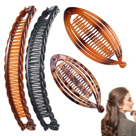 4 Stück Banana Clip Dickes Haar,Bananenspange Haare,Bananen Haarspange für Langes