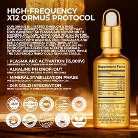 Ormus Monoatomic Gold Concentrate X12 – Liquid Gold Made by Real Alchemists - 24k Food-Grade, Dead Sea & Himalayan Salt – Supports Pineal Gland, Lucid Dreaming, Meditation - 4 fl oz