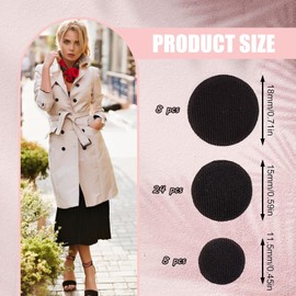 Generic 40 PCS Black Satin Tuxedo Suit Buttons, Round Cloth Buttons with Shank for Sewing Bridal Suits Jacket