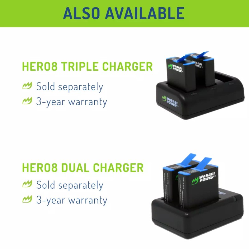 Wasabi Power Battery for GoPro HERO8 Black (Compatible with HERO7,