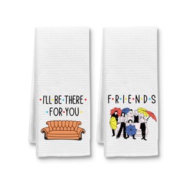 KISJO 2 Pack Friends TV Show Central Perk, Funny Kitchen Towels Hand Towels, Kitchen Dish Towels Flour Sack Dish Towels Friends TV Show Gift for Friends Birthday Christmas