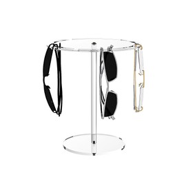 Ausalivan Sunglasses Holder Stand 360 Rotating, Eyeglasses Display Rack,Eyewear room Tabletop Glasses Storage Organizer (Acrylic, Round)