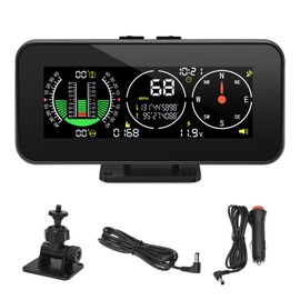 M60 Car Inclinometer Digital GPS HUD Pitch Angle Slope Meter MPH Speedometer with Compass for Off-Road SUV Vehicles