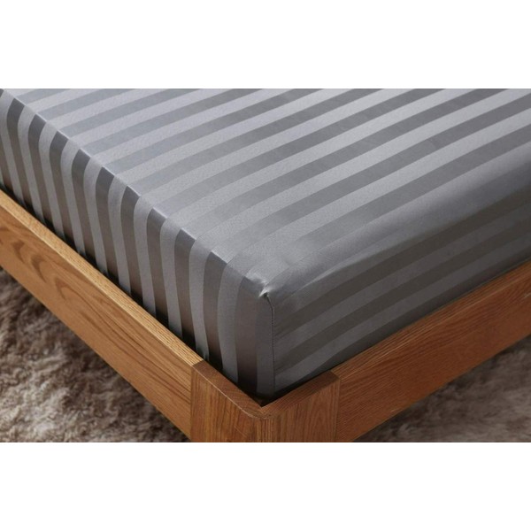 Satin Stripe Fitted Sheet 600 Thread Count – 40cm Extra