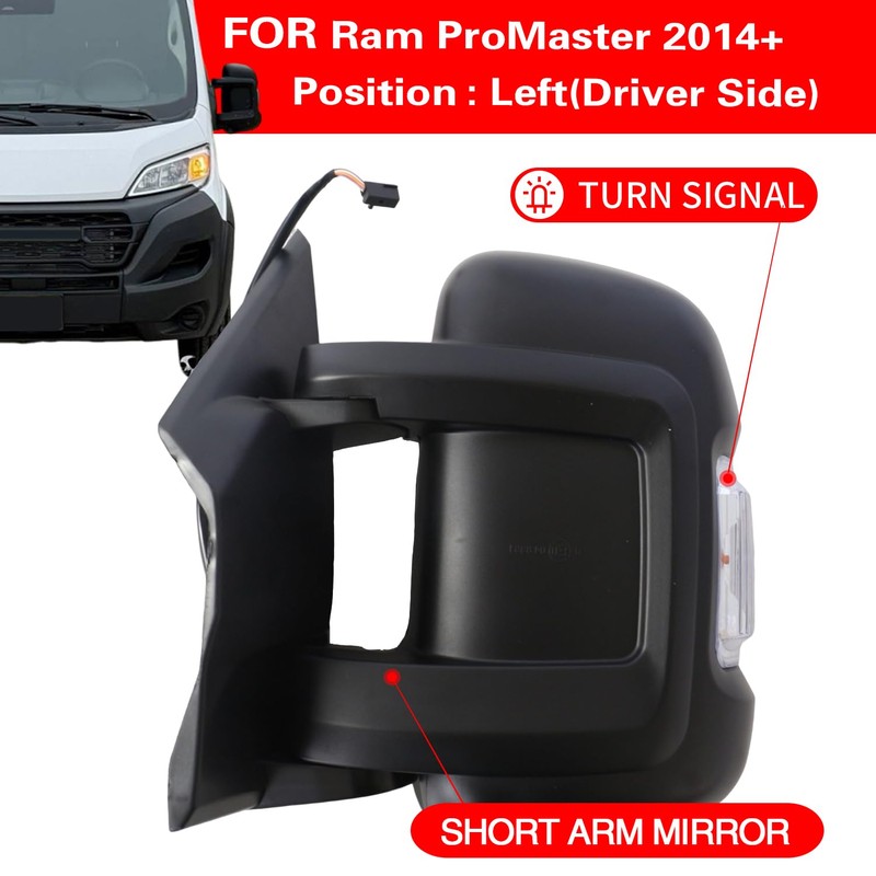 Marretoo Left Driver Side Mirror replacement for 2014-2025 Promaster 1500