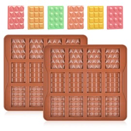 12-Cavity Silicone Break Apart Chocolate Moulds,Silicone Square Mold,Non-Stick Candy Chocolate Bar Mold,Reusable Candy Protein Silicone Chocolate Mold A