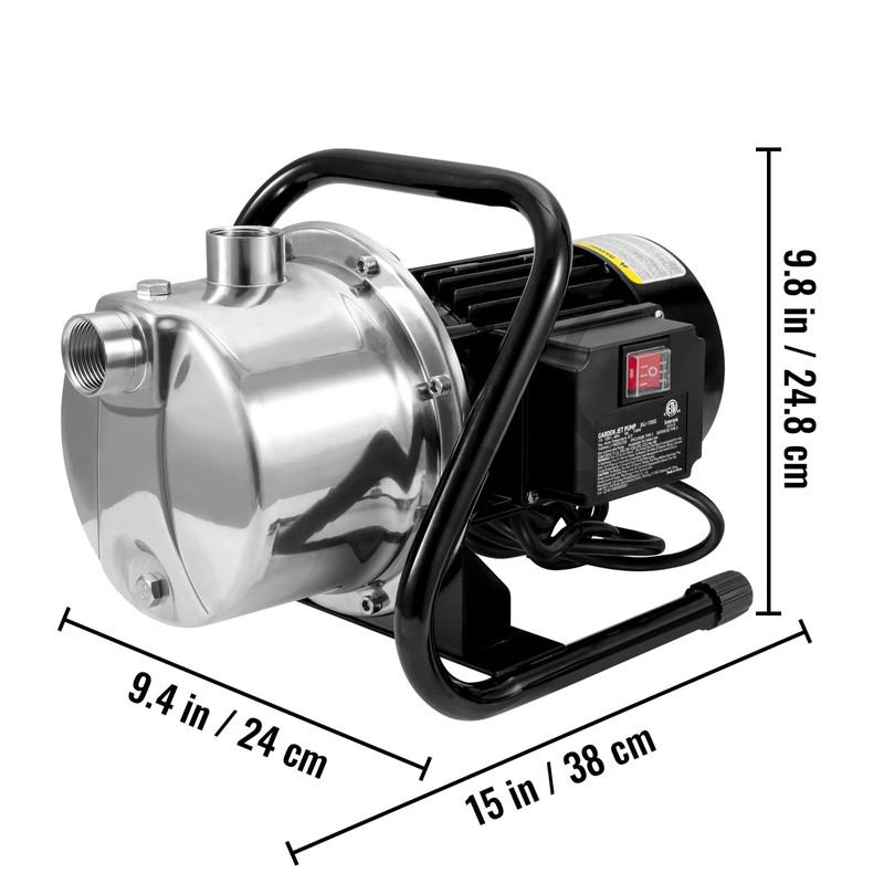 Happybuy Shallow Well Pump, 1.5 HP 115V, 1200 GPH, 164