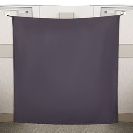 Pinkunn 40 x 48 Inch Office Cubicle Curtain with Stainless Steel Self Adhesive Hook Portable Privacy Door Partition Room Office Divider(Gray Brown)