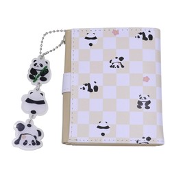 MOSSTYUS Cute Wallet for Women Girls Tri-folded Wallet PU Leather Cash Pocket Card Holder Coin Purse Holiday Gifts,Black Panda