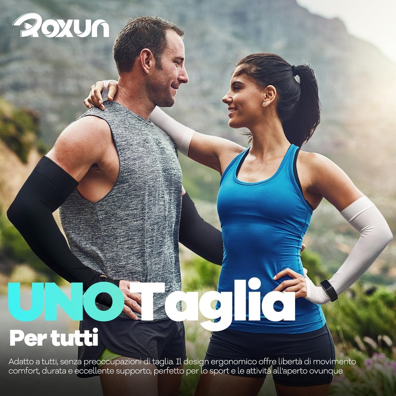 ROXUN 4 Paia Manghiette con Foro per Pollice Protezione UV
