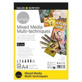 Daler-Rowney Simply Mixed Media Paper Light Texture 160gsm A4 21 x 29.7 cm White (Pack of 30)
