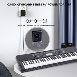 12V AC/DC Casio Keyboard Charger Power Adapter Compatible for Casio Keyboard WK-1600 WK-1800 WK-1630 WK-3000 WK-3000D WK-3200 WK-3300 WK-3500 WK-3800 WK-8000 AD-12MLA(U) AD-12CL Power Supply Cord