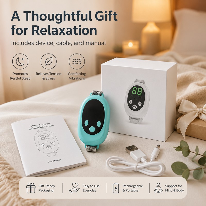 Handheld Pulse Relaxation Device for Bedtime – 20-Level Portable Calming