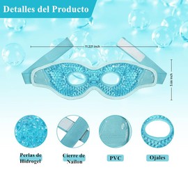 Máscaras de Hielo para Ojos y Cara, Mascarilla de Facial y Ojos, Reutilizable, Compresa Fria y Caliente, para Reducir Bolsas Bajo los Ojos, Ojeras, Mi