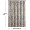 BESTRIPES Long Fabric Shower Curtain, Beige Grey Blue Printed Boho