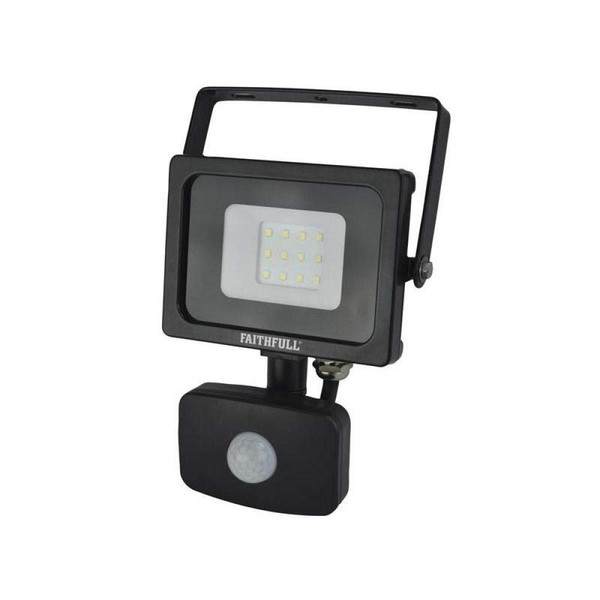 Faithfull FPPSLWM10S 10W LED Motion Sensor Security Light 240V -
