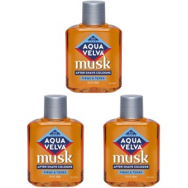 Aqua Velva After Shave Cologne Musk 3.5oz each *Three Pack*