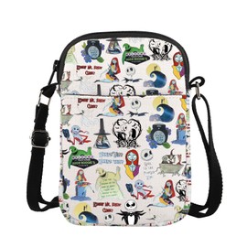 ENSIANTH The Nightmare Before Inspired Messenger Bag Nightmare Skull Merch Jack Sally Fans Gift Zero Ghost Dog Crossbody Bag (CA Night Ghost CB)