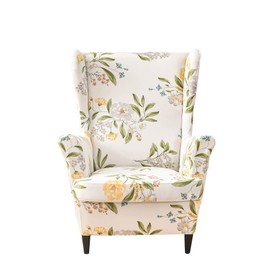 Eco-Ancheng Wingback Chair Slipcover 2 Piece Slipcovers for Wingback Chairs Spandex Wingback Chair Covers Washable Furniture Protector with Elastic Bottom for Living Room Wingback Chairs
