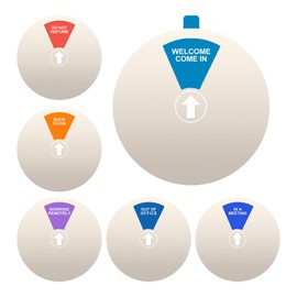 Office Door Signs - 6 Options, Do Not Disturb Door Hanger Sign, Include Working Remotely/Back Soon/In A Meeting/Please Knock/Out Of Office/Do Not Disturb, Office Sign for Door with 5.91", Silvery