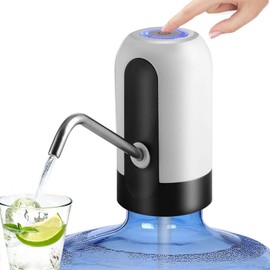 Water Bottle Dispenser, Water Pump for 5 Gallon Bottles, USB Charging, Rechargeable Battery, Portable Jug Dispenser for Home Kitchen Office Camping-White