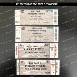 2024 NL Division Series Souvenir Ticket Phillies Mets NLDS Customizable! - Game 4