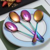 Rainbow Serving Spoons 4 Pieces, Kyraton Titanium Plating Serving Spoon,