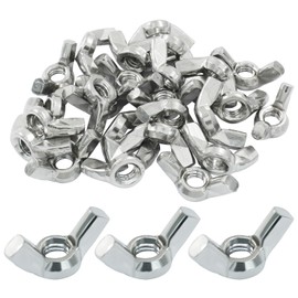 Kyuionty 25 PCS Wing Nuts 1/4"-20, Stainless Steel Butterfly Wing Nuts, Hand Twist Tighten Ear Wingnuts Fasteners Parts