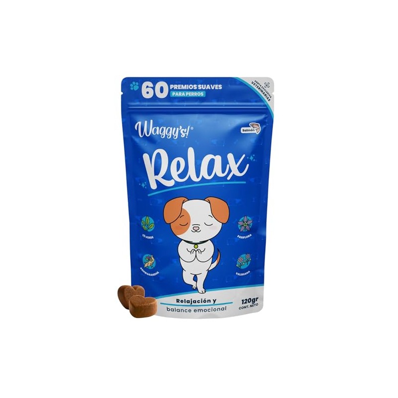 Waggys Relax, Relajante Natural para Estrés y Ansiedad en Perros,
