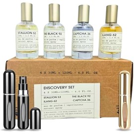 Unisex's Stallion 53| Ilang 62| Black 92| Captcha 36| Unisex Discovery Set Eau De Parfum 4 x 30ml=120ml/4.0 Fl.OZ Natural Spray| Herbal, Woody, and Earthy Scent for Men and Women