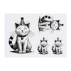 4 x 'Party Cat' Temporary Tattoos - Water Resistant, Skin-Safe,