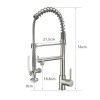 Commercial Single Handle Kitchen Sink Faucet with Pull-Down Sprayer Brushed