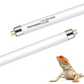 Homnebila T5 10.0 UVB Reptile Light Bulb 24W, UVA UVB Light Bulb for Reptiles, 2 Pack Reptile UVB Lamp Tube 22 Inch, for Bearded Dragon, Lizards, Chameleons