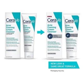 CeraVe Cleanser Espuma Limpiadora para Acné 150 ml | Control de Puntos Negros y Brotes, Fórmula Suave con Ácido Salicílico, Hidrata y Limpia Profundam